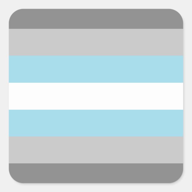 Pegatina Cuadrada Bandera del Orgullo Gay Demiboy LGBTQ (Anverso)
