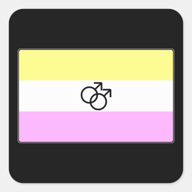 Pegatina Cuadrada Bandera del Orgullo Gay Twink (Anverso)