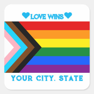 Pegatina Cuadrada Bandera del Orgullo LGBTQIA