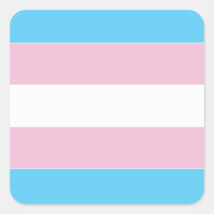Pegatina Cuadrada Bandera del Orgullo Transexual