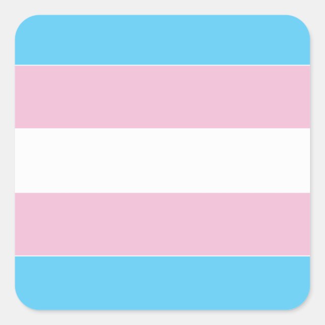 Pegatina Cuadrada Bandera del Orgullo Transexual (Anverso)