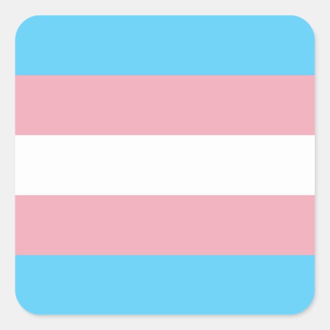 Pegatina Cuadrada Bandera del Orgullo Transgénero (Anverso)