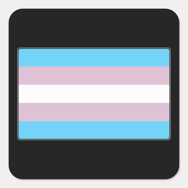 Pegatina Cuadrada Bandera del Orgullo Transgénero (Anverso)