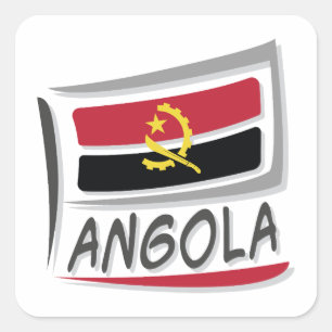 Pegatina Cuadrada Bandera del Orgullo X de Angola