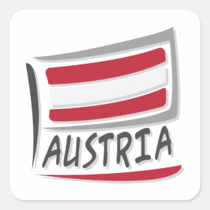 Pegatina Cuadrada Bandera del Orgullo X de Austria