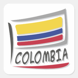 Pegatina Cuadrada Bandera del Orgullo X de Colombia