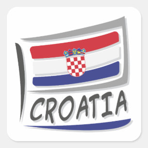 Pegatina Cuadrada Bandera del Orgullo X de Croacia