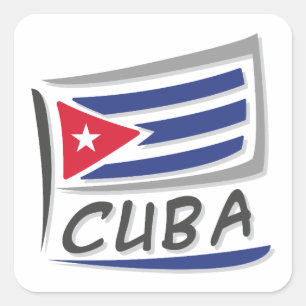 Pegatina Cuadrada Bandera del Orgullo X de Cuba