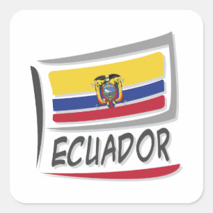 Pegatina Cuadrada Bandera del Orgullo X de Ecuador