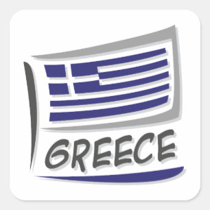 Pegatina Cuadrada Bandera del Orgullo X de Grecia
