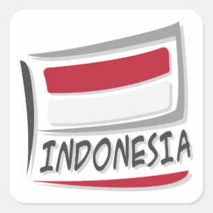 Pegatina Cuadrada Bandera del Orgullo X de Indonesia