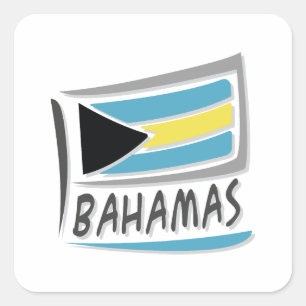 Pegatina Cuadrada Bandera del orgullo X de las Bahamas