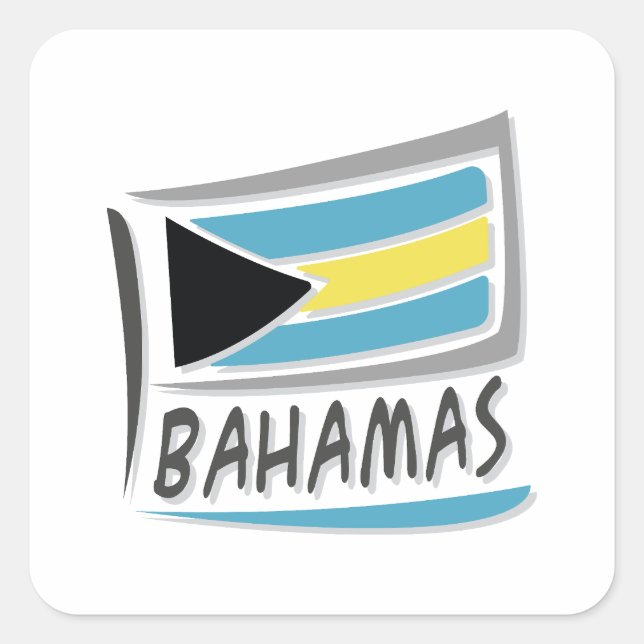 Pegatina Cuadrada Bandera del orgullo X de las Bahamas (Anverso)