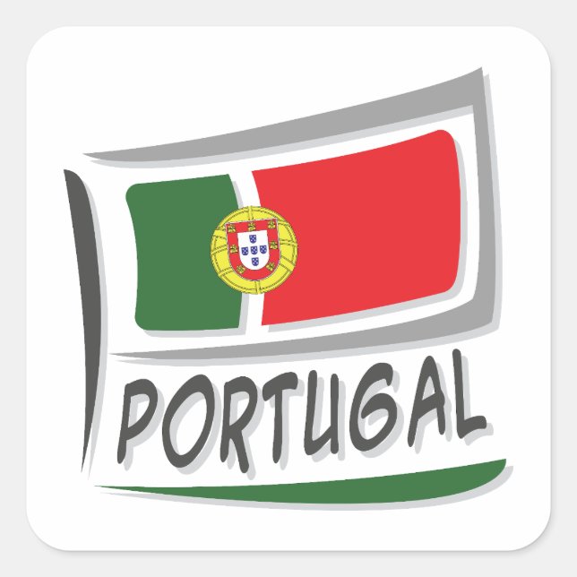 Pegatina Cuadrada Bandera del Orgullo X de Portugal (Anverso)