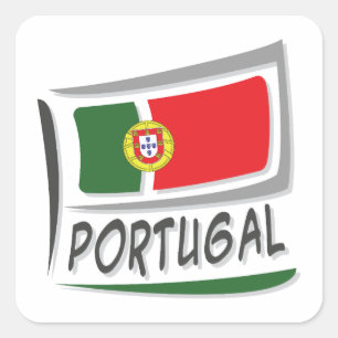 Pegatina Cuadrada Bandera del Orgullo X de Portugal