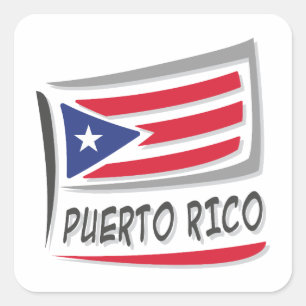 Pegatina Cuadrada Bandera del Orgullo X de Puerto Rico