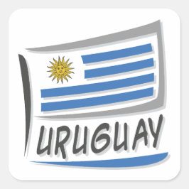 Pegatina Cuadrada Bandera del Orgullo X de Uruguay