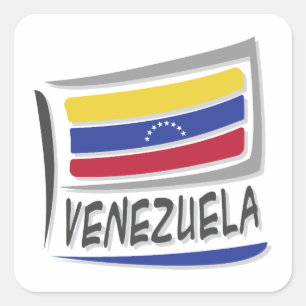Pegatina Cuadrada Bandera del Orgullo X de Venezuela