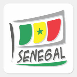 Pegatina Cuadrada Bandera del Orgullo X del Senegal