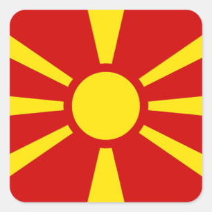 Pegatina Cuadrada Bandera del República de Macedonia