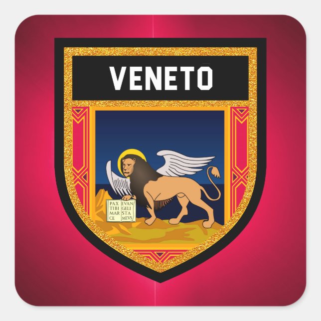 Pegatina Cuadrada Bandera del Veneto (Anverso)