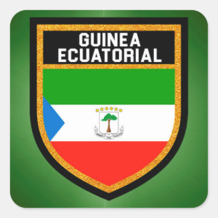 Pegatina Cuadrada Bandera Ecuatorial de Guinea