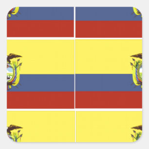 Pegatina Cuadrada bandera ecuatoriana