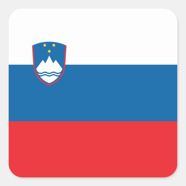 Pegatina Cuadrada Bandera eslovena (Anverso)