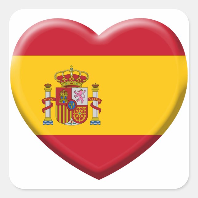 Pegatina Cuadrada Bandera España (Anverso)