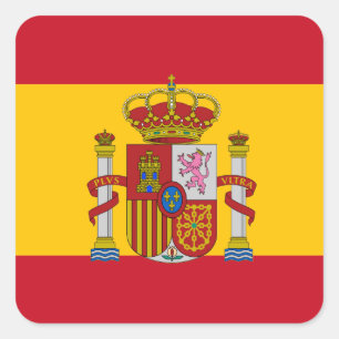 Pegatina Cuadrada Bandera española