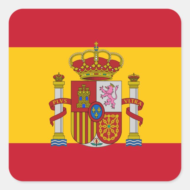 Pegatina Cuadrada Bandera española (Anverso)