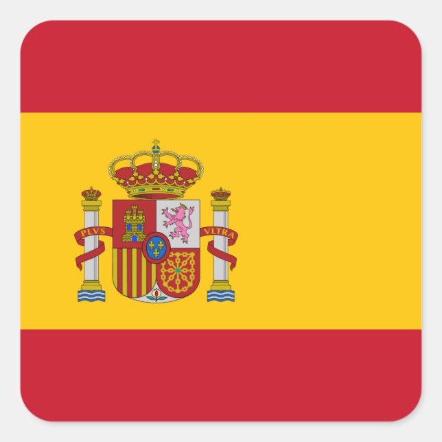 Pegatina Cuadrada Bandera española (Anverso)