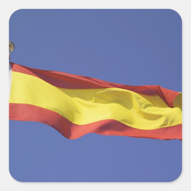 Pegatina Cuadrada bandera española RF) (Anverso)