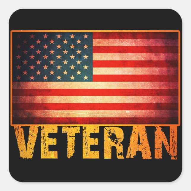 Pegatina Cuadrada Bandera estadounidense (Anverso)