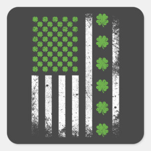 Pegatina Cuadrada Bandera estadounidense con piedras preciosas