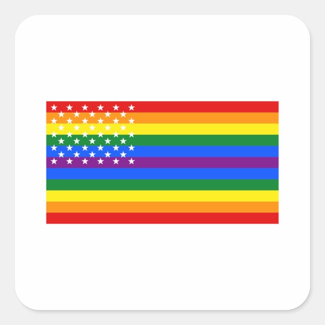 Pegatina Cuadrada Bandera estadounidense del Orgullo Gay - Estrellas (Anverso)