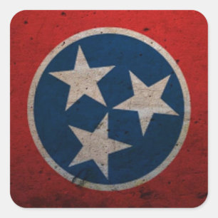Pegatina Cuadrada Bandera Estatal Tennessee