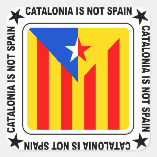 Pegatina Cuadrada Bandera Estelada Catalana