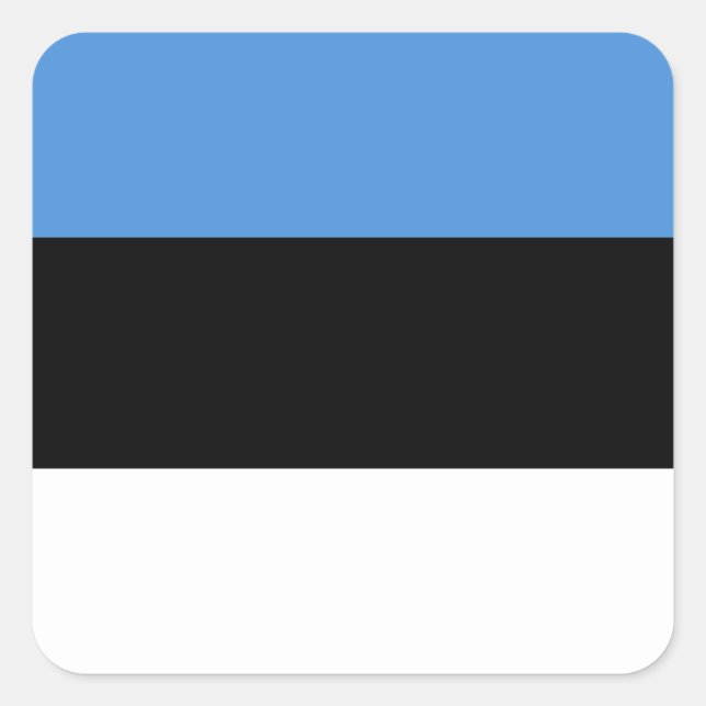 Pegatina Cuadrada Bandera estonia (Anverso)