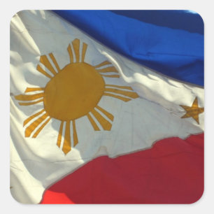 Pegatina Cuadrada bandera filipina