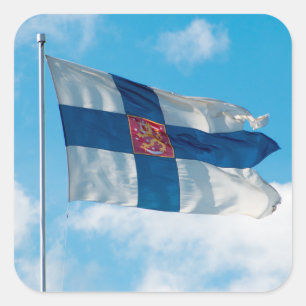 Pegatina Cuadrada Bandera finlandesa