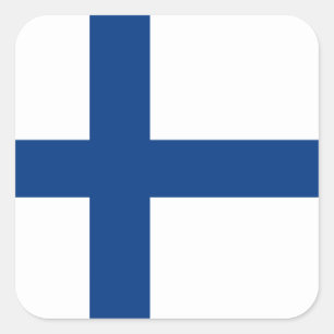 Pegatina Cuadrada Bandera finlandesa, Bandera de Finlandia