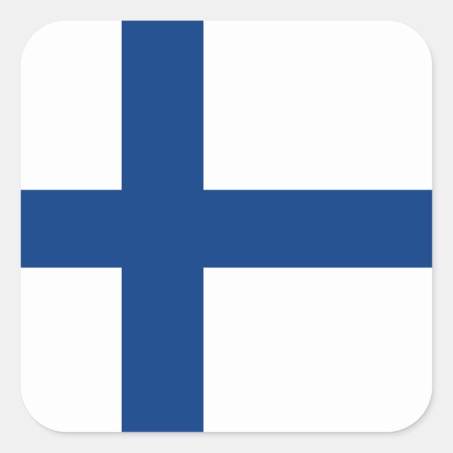 Pegatina Cuadrada Bandera finlandesa, Bandera de Finlandia (Anverso)