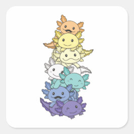 Pegatina Cuadrada Bandera Genderfaun Orgullo Gay Lgbtq Axolotl