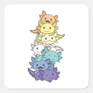 Pegatina Cuadrada Bandera Genderfaun Orgullo Gay Lgbtq Axolotl