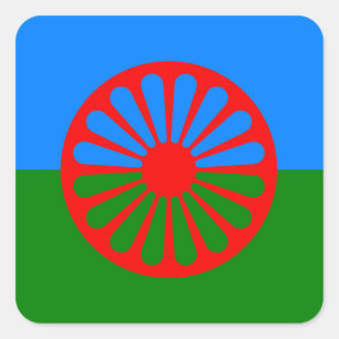 Pegatina Cuadrada Bandera gitana