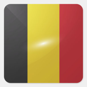 Pegatina Cuadrada Bandera glamurosa cuadrada de Bélgica