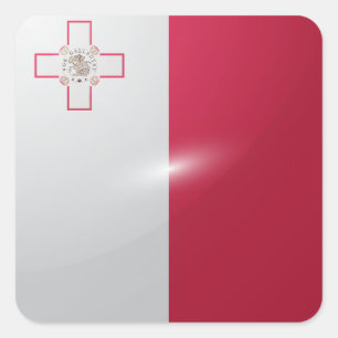 Pegatina Cuadrada Bandera glamurosa cuadrada de Malta