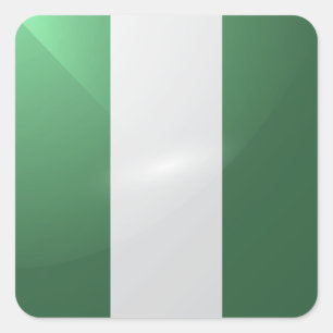 Pegatina Cuadrada Bandera glamurosa cuadrada de Nigeria