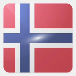Pegatina Cuadrada Bandera glamurosa cuadrada de Noruega